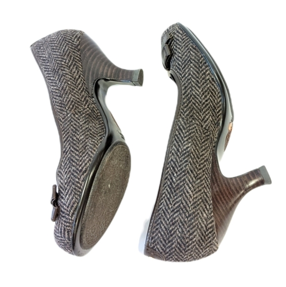 SOFFT brown herringbone kitten heels sz 6 - Picture 5 of 10